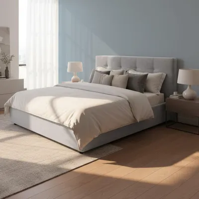 Immagine prodotto di Letto Matrimoniale contenitore Ascoli 180x208x127H tessuto Enjoy grigio