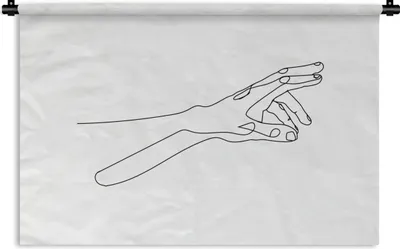 Produktbild von MuchoWow® Wandteppich Wandbehang Hände - Abstrakt - Schwarz - Weiß 90x60 cm Tapisserie Dekoration Wandtuch - Wandskulpturen - Bildteppich