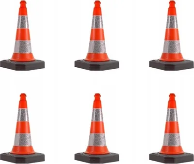 Obrázek produktu pro sada 6 dopravních kuželů 50 cm výstražné kužely dopravní kužely kužely pro značení kuželů dopravní kužely