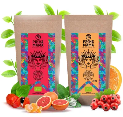 Produktbild von Pachamama - Guayusa Tee  Set Citrus & Energia 2x250g - Natürlicher Energiespender Mit Guarana - Milder Geschmack - Ecuador