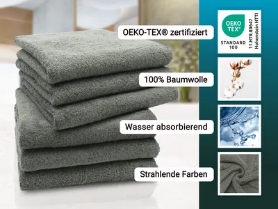 Produktbild von 6er Set Handtuch, Baumwolle, 50x100 cm, taupe