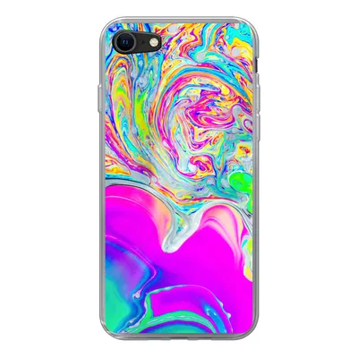 Produktbild von MuchoWow® Handyhülle Schutzhülle Hülle für iPhone 7 Kunst - Farben - Psychedelisch Silikon Softcase Handy Hülle - Kartenhalter