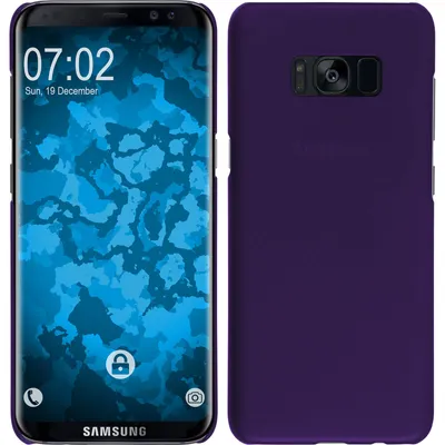 Produktbild von PhoneNatic Case kompatibel mit Samsung Galaxy S8 - Hülle lila gummiert Hard-case + flexible Folie