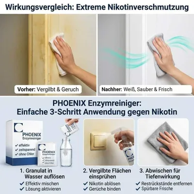 Produktbild von Nikotin Geruch Entferner 60g (3L) Enzymreiniger | PHOENIX