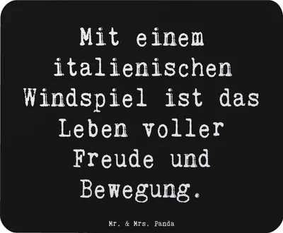 Produktbild von Mr. & Mrs. Panda Mauspad Spruch Italienisches Windspiel Glück - Schwarz - Geschenk, Mouse Pad, laptop mousepad, Leben genießen, Hunderasse, Hunderassen, Vielfalt, Freude