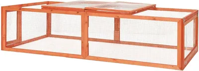 Productafbeelding van Konijnenhok Hout - Buitenverblijf Dieren - Kleine Dieren Houden - Stevig Dennenframe - 183 x 90 cm - Natuurlijk Hout