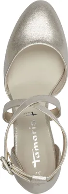 Produktbild von Tamaris Damen Pumps gekreuzte Riemchen Blockabsatz weiches Fußbett 1-24415-44, Größe:39 EU, Farbe:Beige