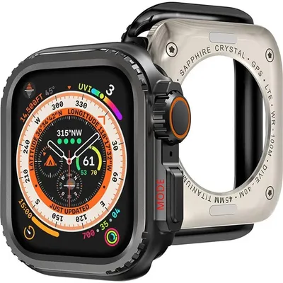 Produktbild von Stravo Titan Gehäuse für Apple Watch 42 mm Series 11/10 – Metall Case, passgenaues Design, langlebig – Schwarz