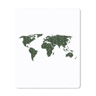 Produktbild von MuchoWow® Mauspad Mousepad Weltkarte - Pflanzen - Grün 19x23 cm - Mousepads - Maus Mat - Pad - Mausunterlage - Mauspads - Spielen