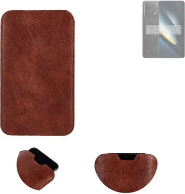 Produktbild von K-S-Trade Schutzhülle Handyhülle kompatibel mit POCO F6 Pro Handytasche Kunstleder Sleeve in braun