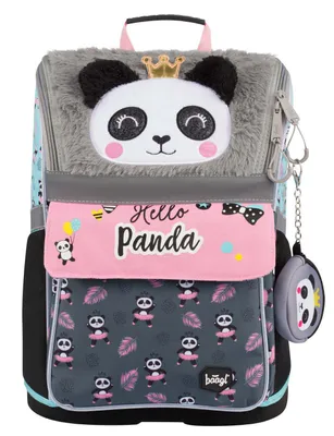 Produktbild von BAAGL Zippy Panda Schulranzen-Set 5tlg: Schulranzen, Federmäppchen, Turnbeutel, Heftmappe, Brotdose