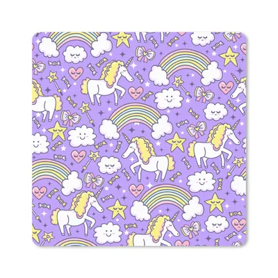 Produktbild von MuchoWow® Mauspad Mousepad Einhorn - Muster - Regenbogen - Kind 30x30 cm - Mousepads - Maus Mat - Pad - Mausunterlage - Gaming