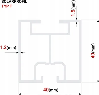 Produktbild von GAL- INDUSTRIAL | Aluprofil für photovoltaik – 6 m – Typ T – Solarschiene Alu Solarprofil - Photovoltaik Montageprofil  – SET 3x2m