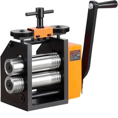 Zdjęcie produktu dla Walcarka ręczna VEVOR 3 w 1 76 mm walcarka kombinowana, walcarka ręczna do biżuterii walcarka o regulowanej grubości 0,1-7 mm, walcarka ręczna do złota, K-złota, czystego srebra, srebra 925 itp.