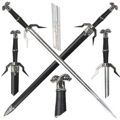 Immagine prodotto di Modello di spada fantasy con fodero, 82 cm – Spada lunga decorativa in acciaio inossidabile, oggetto decorativo per la casa, pezzo da collezione, regalo di alta qualità JT6407
