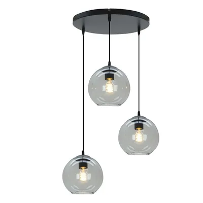 Produktbild von Olucia - GIADA - Pendelleuchte - Grau / Schwarz - 3 Lampen