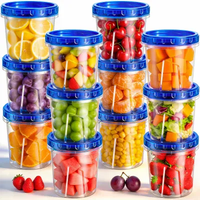 Vorratsdosen mit Deckel 12 x 720 ml, luftdicht, stapelbar, mikrowellengeeignet