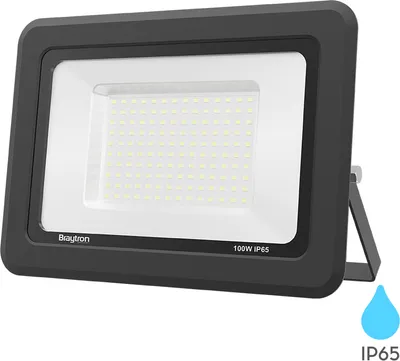 Obrázok produktu pre LED reflektor Braytron 100 W, teplá biela 3000 K, 8500 lm, 120°, čierny hliník, IP65