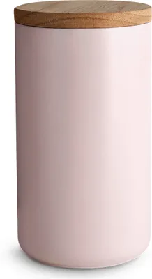 Produktbild von SPRINGLANE Keramik Vorratsdosen mit Holzdeckel Sweet Scandi, Kautschukholz-Deckel, Aufbewahrungsdosen, Frischhaltedosen - 1x Rosa: 10x18cm