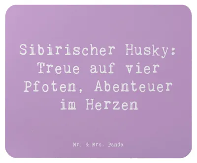 Produktbild von Mr. & Mrs. Panda Mauspad Spruch Sibirischer Husky - Lavendeltraum - Geschenk, Hundeliebhaber, Mouse Pad, Hunderasse, Hunderassen, Abenteuerlust, Siberian, spielen, laptop