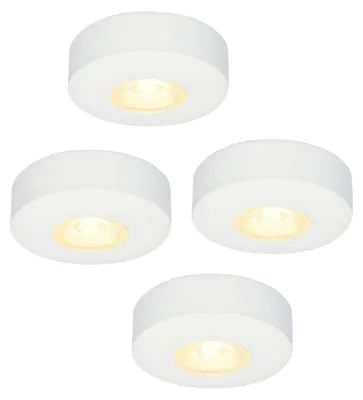 Image de HOFTRONIC - Lot de 4 spots LED plats en saillie 3W 2700K IP44 Blanc