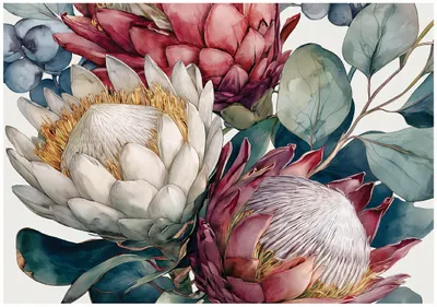 Produktbild von Fototapete Blumen Natur Abstrakt - 300x210 cm - Vliestapete Wohnzimmer Schlafzimmer - Vlies Fototapete Grün - 16443VX6