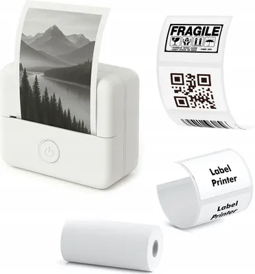 Zdjęcie produktu dla Drukarka Termiczna Bluetooth do Zdjęć Naklejek Notatek Etykiet Aplikacja AI / X6 / Biały