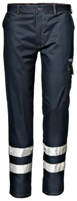 Immagine prodotto di Pantaloni da lavoro Sir Safety SYMBOL da uomo in cotone con strisce riflettenti, blu, taglia 54, NAVY