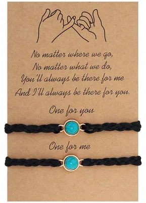 Productafbeelding van YooAi Pinky Promise Relatie Afstandsarmbanden, 2 stuks, voor dames en meisjes