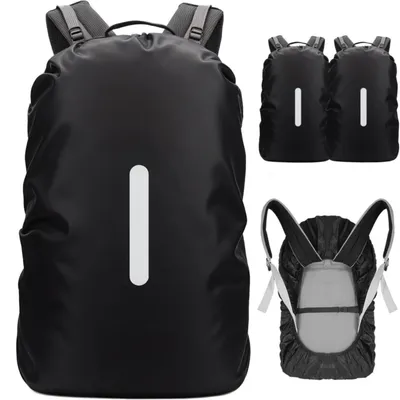 Produktbild von Regenschutz Rucksack Regenhülle Rucksackhülle - Wasserdicht - 18-70 l - Reflektierendes Band - 2er-Set