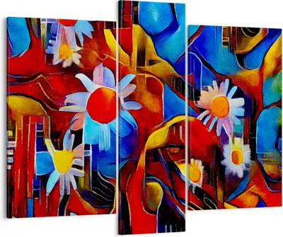 Produktbild von Bild auf Leinwand - Leinwandbild - Blume Abstraktion - 95x80cm - Wand Bild - Wanddeko - Wandbilder - Leinwanddruck - Bilder - Kunstdruck - Wanddekoration - Leinwand bilder - Wandkunst - CB95x80-3466