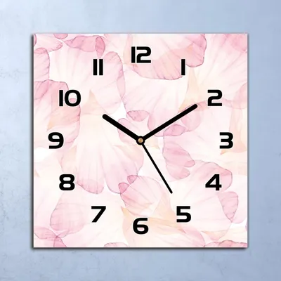 Produktbild von Wanduhr Echt-Glas-Küchenuhr Rosa Blütenblätter Quarz 30x30 Deko Bilder