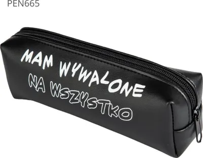 Zdjęcie produktu dla Piórnik jednokomorowy czarny - Mam wywalone na ... - Pajacyk