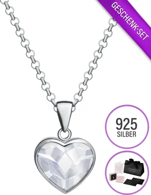 Produktbild von Herzkette Silberkette Damen 925 mit Anhänger | Halskette mit Herzanhänger für Freundin oder Mama