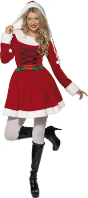 Image de Smiffys - Robe déguisement pour femme - motif de Noël SM2623 (M) (rouge/blanc)