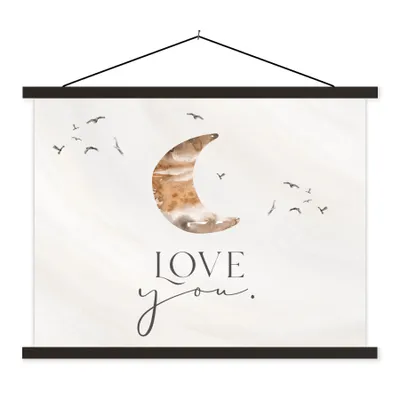 Produktbild von MuchoWow® Textilposter Zitate - Sprichwörter - Kinder - Liebe dich - Jungen - Mädchen - Kinder 60x45 cm mit schwarzem Rahmen - Poster Schlafzimmer