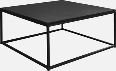 A black metal coffee table on a white background.