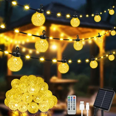 Solar-Lichterkette 12 m, 25 Ananaslampen, 100 LEDs, 8 Modi, IP65