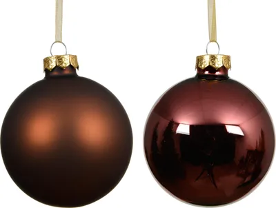 Produktbild von Weihnachtskugeln Glas 10cm 4 Stück - Kastanienbraun