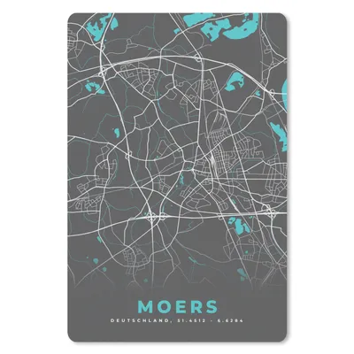 Produktbild von MuchoWow® Mauspad Mousepad Karte - Moers - Blau - Stadtplan - Deutschland 18x27 cm - Mousepads - Maus Mat - Pad - Mausunterlage
