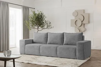 Produktbild von Sofa Designersofa ESTELLE 3-Sitzer in Stoff Abriamo Grau