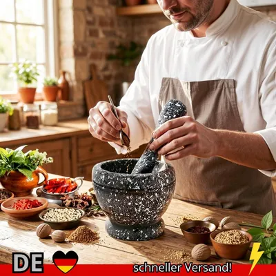 Produktbild von Mörser & Stößel Harz Kräuter Gewürze Knoblauch Mühle