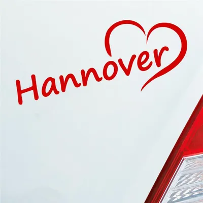 Produktbild von Auto Aufkleber Hannover Herz Stadt City Liebe Love 19,5x8 cm Rot Sticker Heckscheibenaufkleber