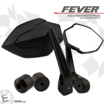 Produktbild von Lenkerendenspiegel FEVER schwarz M6 Uni