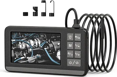 Produktbild von Industrielle Endoskopkamera mit Licht, HD1080P 4,3 Zoll 8LED Digitale Endoskop-Inspektionskamera, IP67 wasserdichte Kamera mit Halterung für Rohrkanalauto, 10M