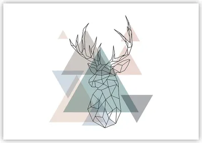Produktbild von Poster - Poster ohne Rahmen - Hirsch Abstraktion - 100x70 cm - Wand Bild - Wanddeko - Wandbilder - Kunstposter - Wandposter - Bilder - Kunstdruck - Wanddekoration - Wandbild - P2XAA100x70-3909