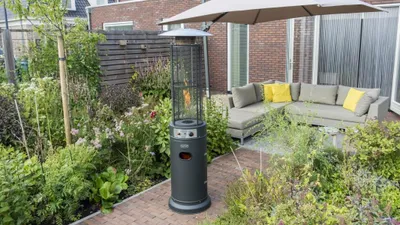 Zdjęcie produktu dla Grzejnik tarasowy gazowy Saro model Flameheater Round 1100