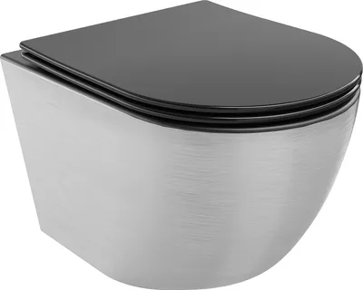 Immagine prodotto di Mexen Lena WC senza bordo con sedile a chiusura rallentata slim, duroplast, nero opaco/motivo linee argento - 30224073