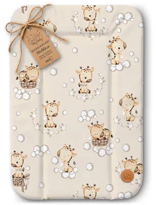 Produktbild von Wickelauflage Wickelunterlage abwaschbar und wasserdicht 70x50 cm - Wickelmatte zum Auflegen auf Wickeltisch Wickelaufsatz Wickelkommode oder Waschmaschine 70 x 50 Giraffen