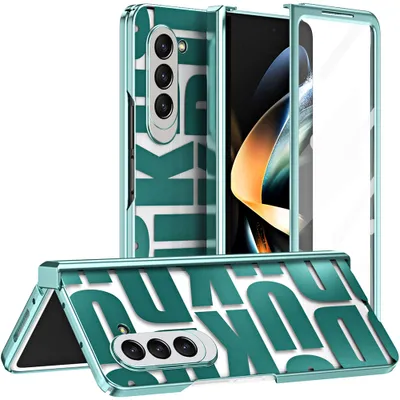 Obrázek produktu pro Pouzdro pro Samsung Galaxy Z Fold 5, galvanizované průhledné pouzdro s ochranou displeje a pantu zelené